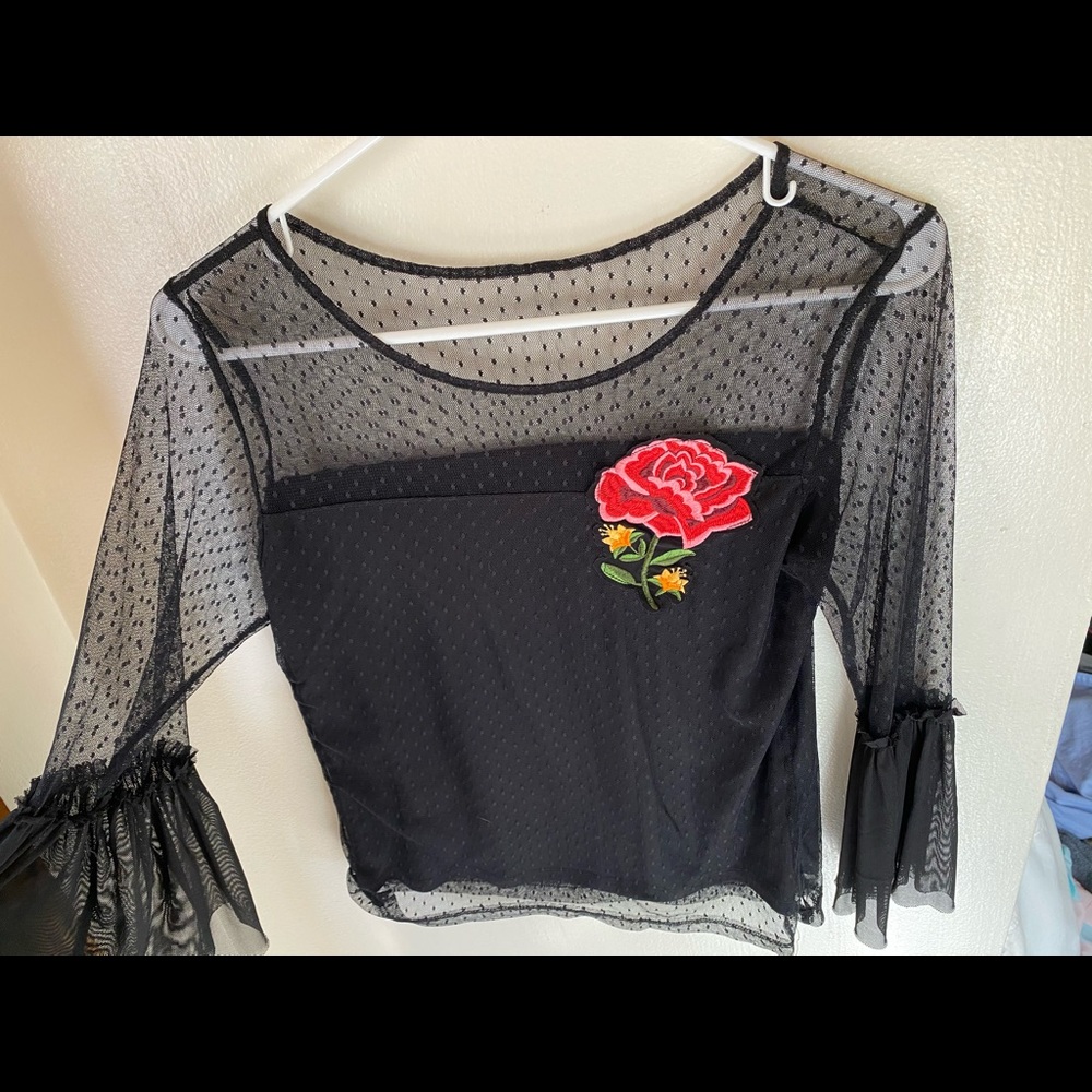Sheer long sleeve shirt